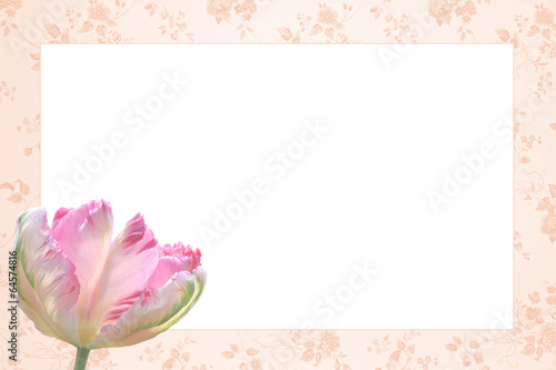 Nostalgie-Rahmen mit Flamingo-Tulpe