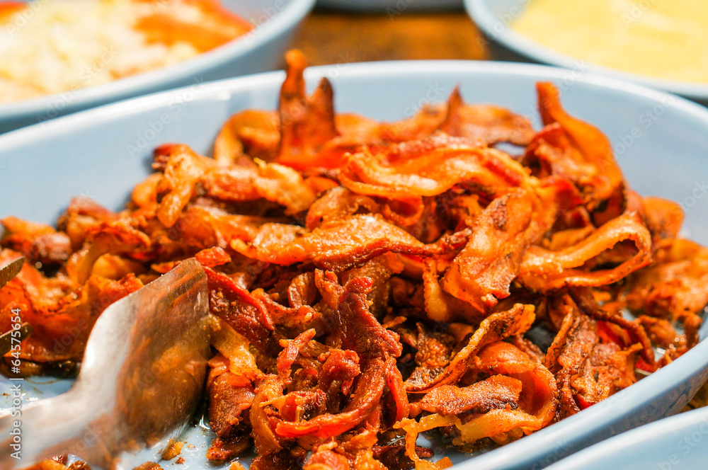 Fried bacon Fried bacon