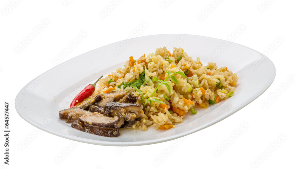 Fried rice with mushrooms Fried rice with mushrooms