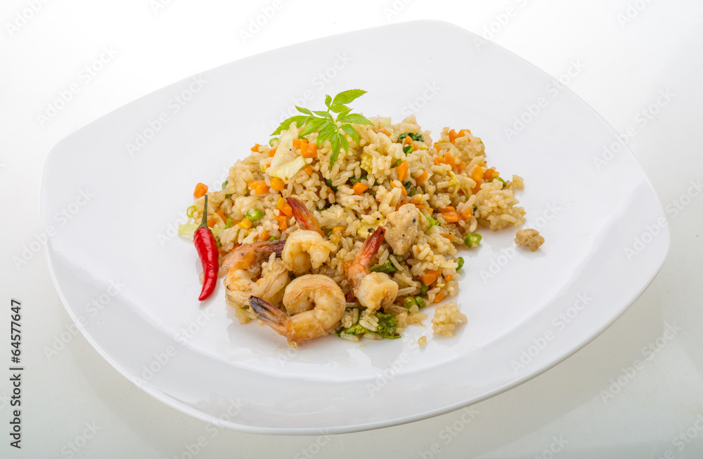 Fried rice with shrimps Fried rice with shrimps