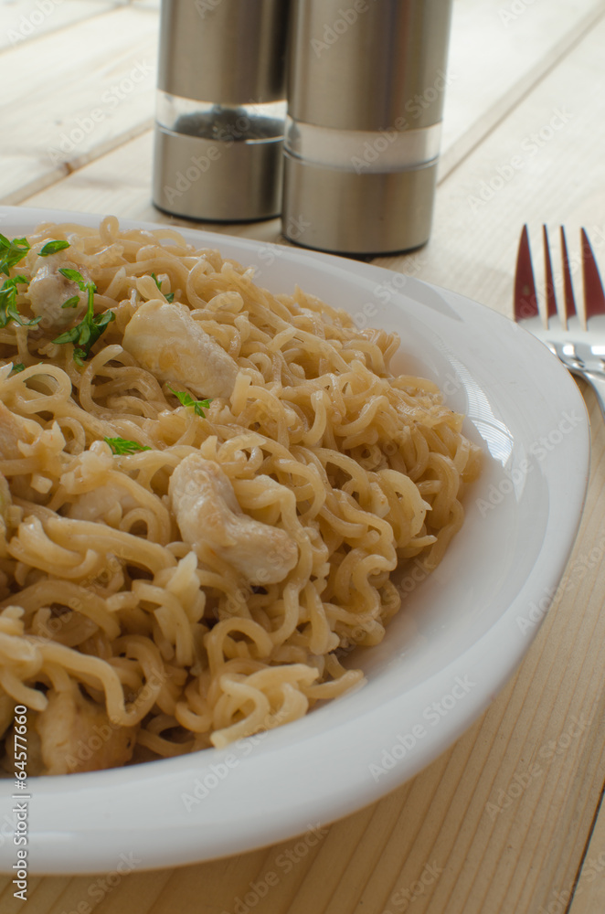 Chinese noodles with chicken Chinese noodles with chicken