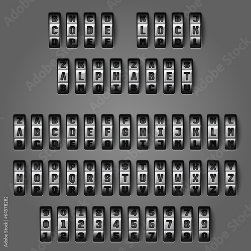 Mechanical alphabet for combination codes