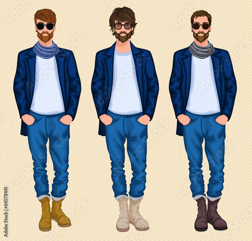 Hipster man set