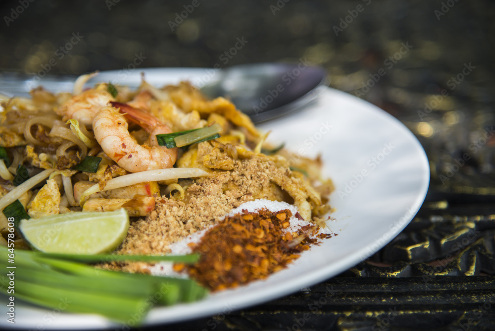 Stir-Fried Rice Noodle with Shrimp in Thai style Stir-Fried Rice Noodle with Shrimp in Thai style