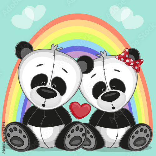Fototapeta Naklejka Na Ścianę i Meble -  Lovers pandas