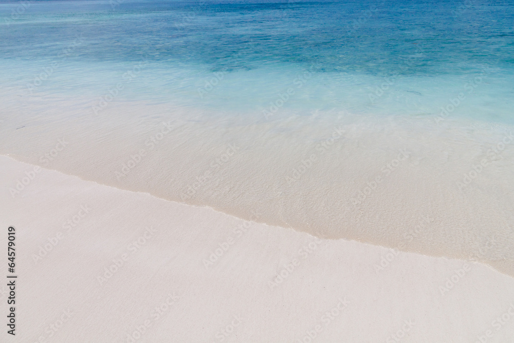 Clear sea with calm wave on beach