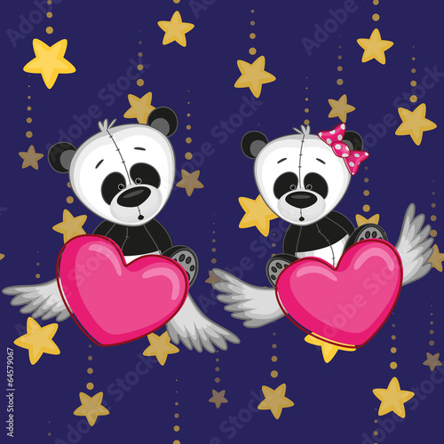 Fototapeta Naklejka Na Ścianę i Meble -  Lovers pandas