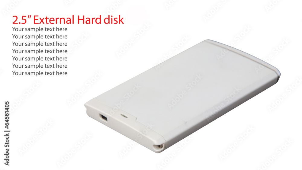 White External hard disk on white White External hard disk on white