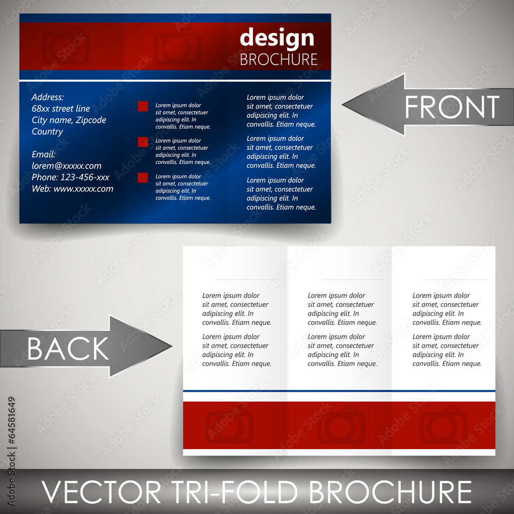 Business tri-fold flyer template, corporate brochure