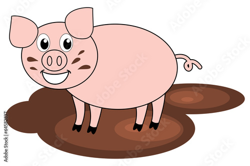 a pig in mud