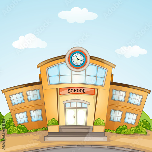 Illustration of School Building.