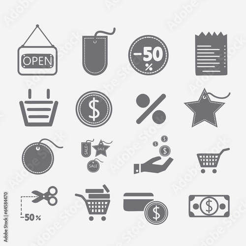 Shopping icons set