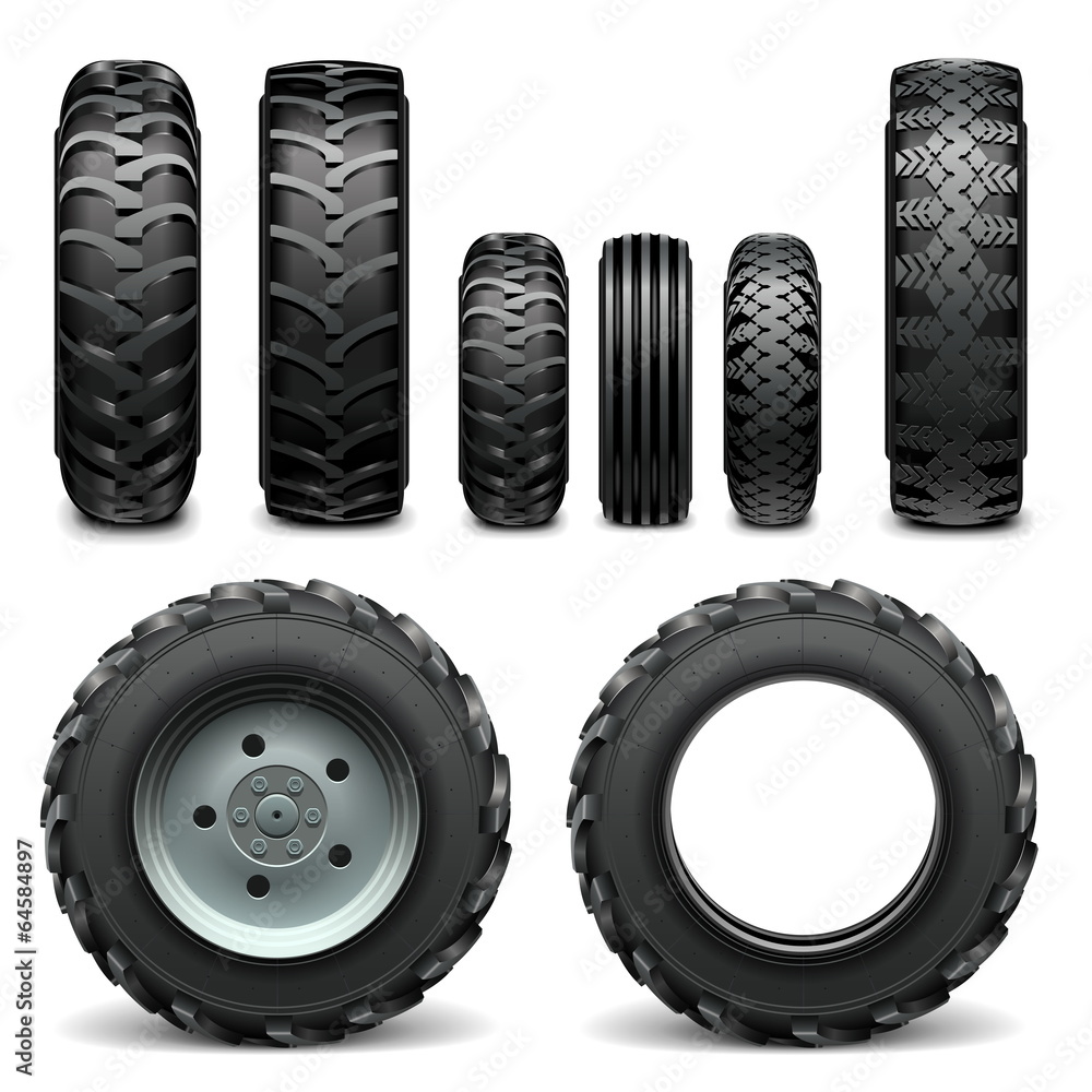 Naklejka premium Vector Tractor Tires