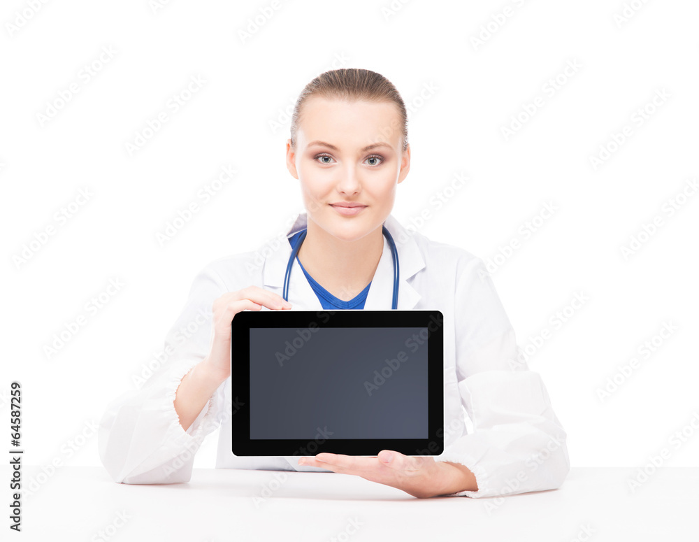 Young and professional woman doctor with an ipad Young and professional woman doctor with an ipad