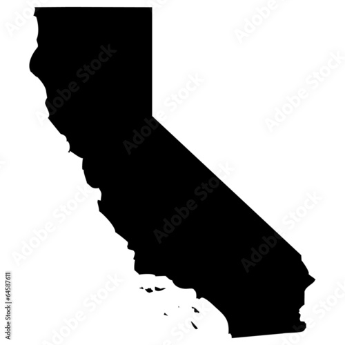 High detailed vector map - California.