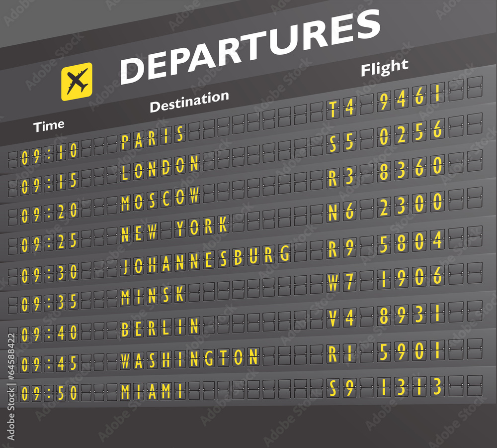 Fototapeta premium Airport board print
