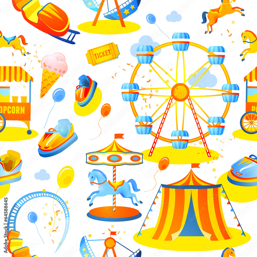 Amusement park seamless pattern Amusement park seamless pattern