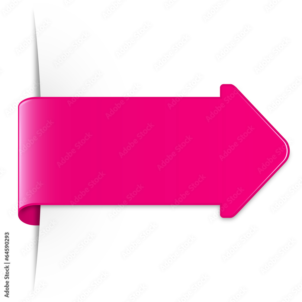Long pink sticker arrow with shadow & copy space Long pink sticker arrow with shadow & copy space