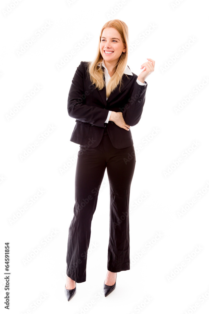 Businesswoman standing and smiling Businesswoman standing and smiling