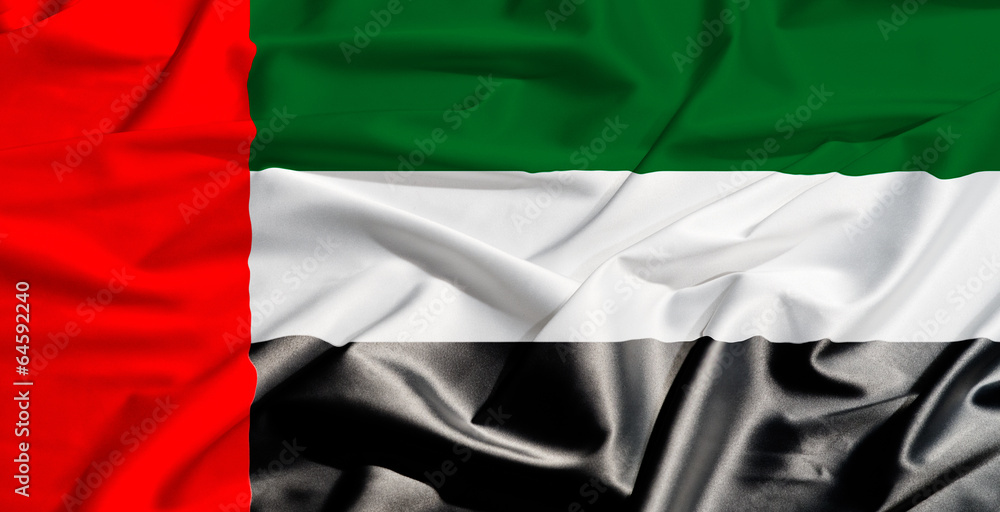 Obraz premium Emirates flag on a silk drape waving