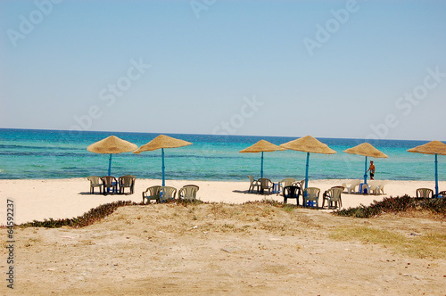 Summertime tourist district in Tunisia