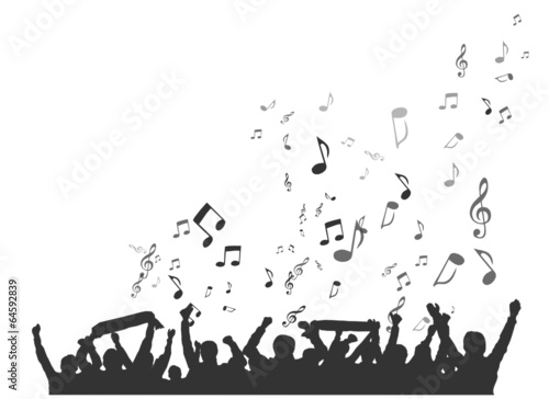 Menschen Gruppe Fans singen