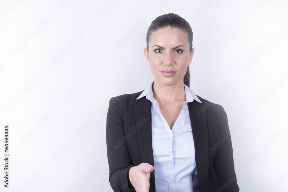 Beautiful classy / elegant business woman - handshake Beautiful classy / elegant business woman - handshake