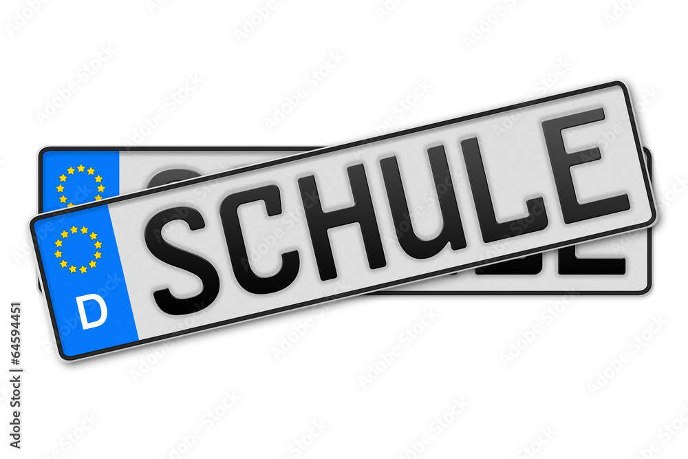 Obraz premium Auto Kennzeichen Schule
