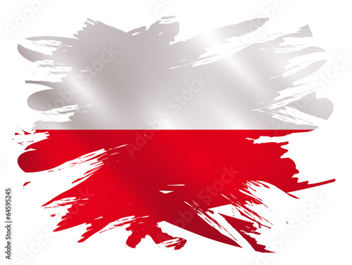 Polish flag - paint splash vector
