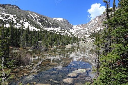 Lake Haiyaha, Rocky Mountains, USA photo