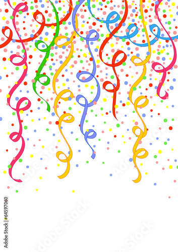 Festive background with ribbons and circles