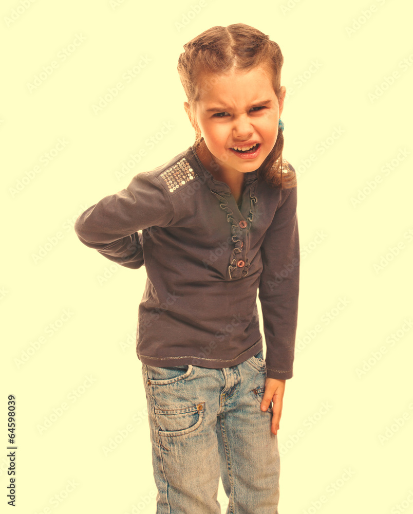 child teenager osteochondrosis woman girl holding hand behind ba child teenager osteochondrosis woman girl holding hand behind ba