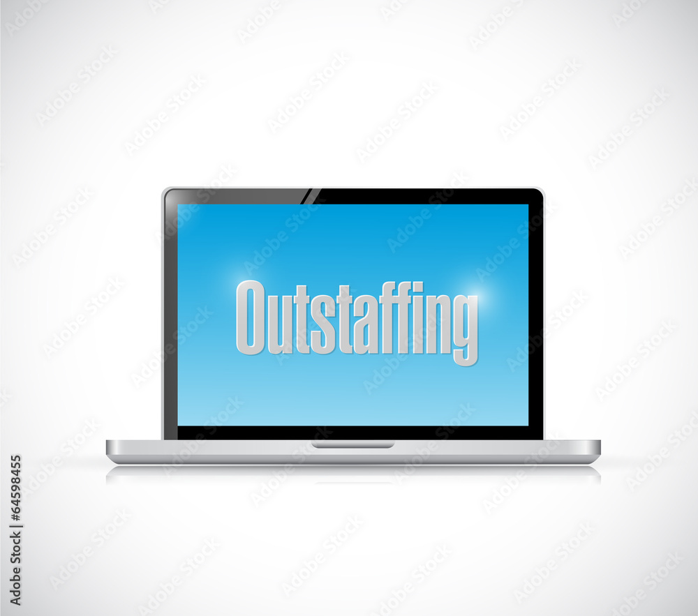 computer out staffing message sign illustration computer out staffing message sign illustration