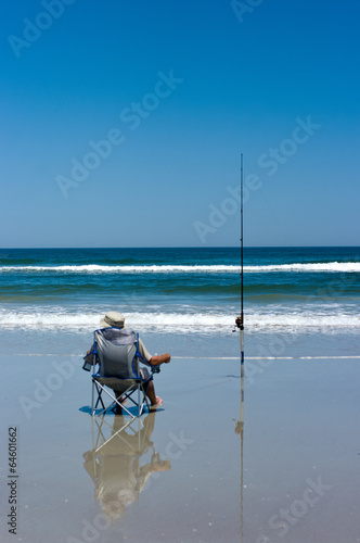 fishing on the beach 