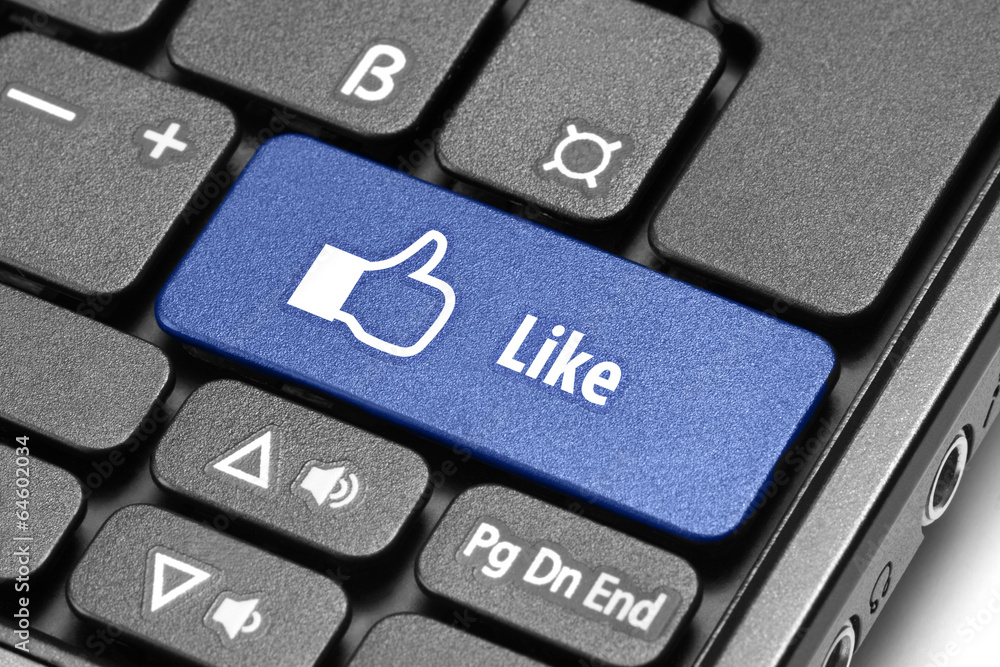 Like. Blue hot key on computer keyboard. Like. Blue hot key on computer keyboard.