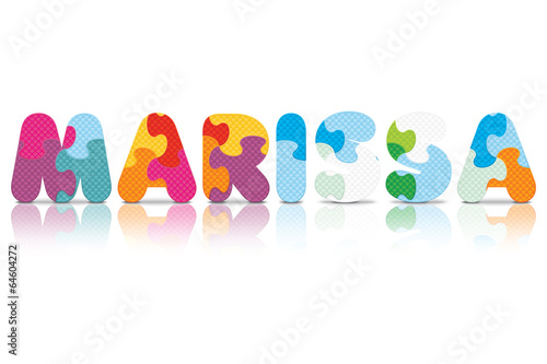 Vector MARISSA written with alphabet puzzle