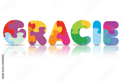 Vector GRACIE written with alphabet puzzle