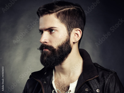 Portrait of handsome man with beard photo