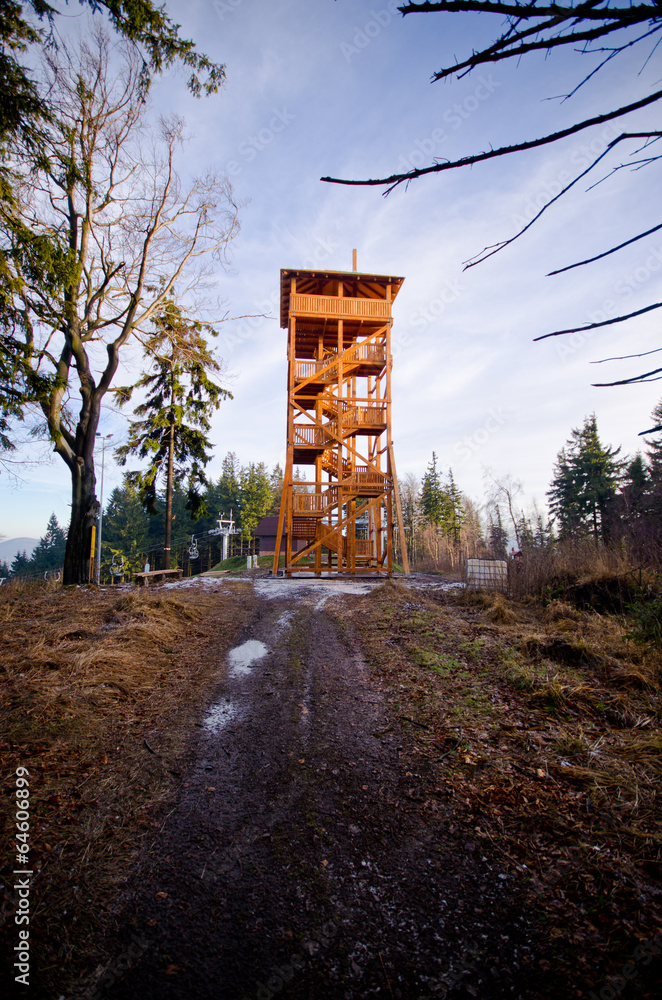 Watch tower in the woods