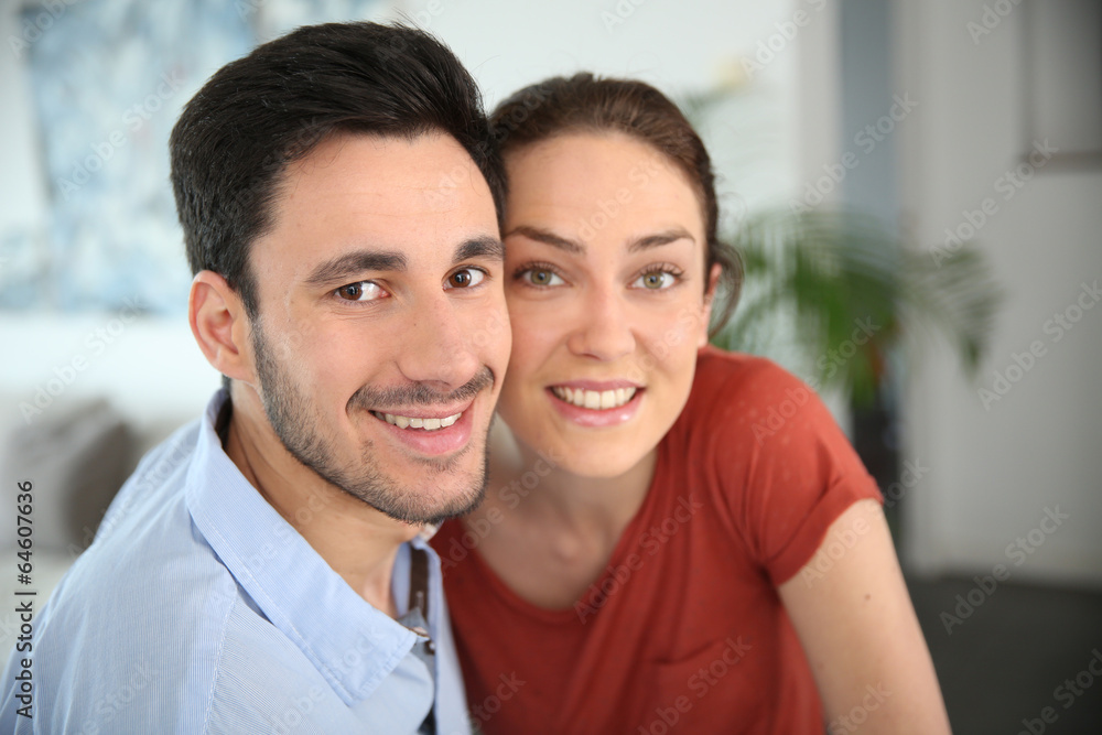Portrait of loving couple at home Portrait of loving couple at home