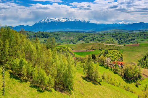 Fantastic spring landscape in Transylvania,Holbav,Romania