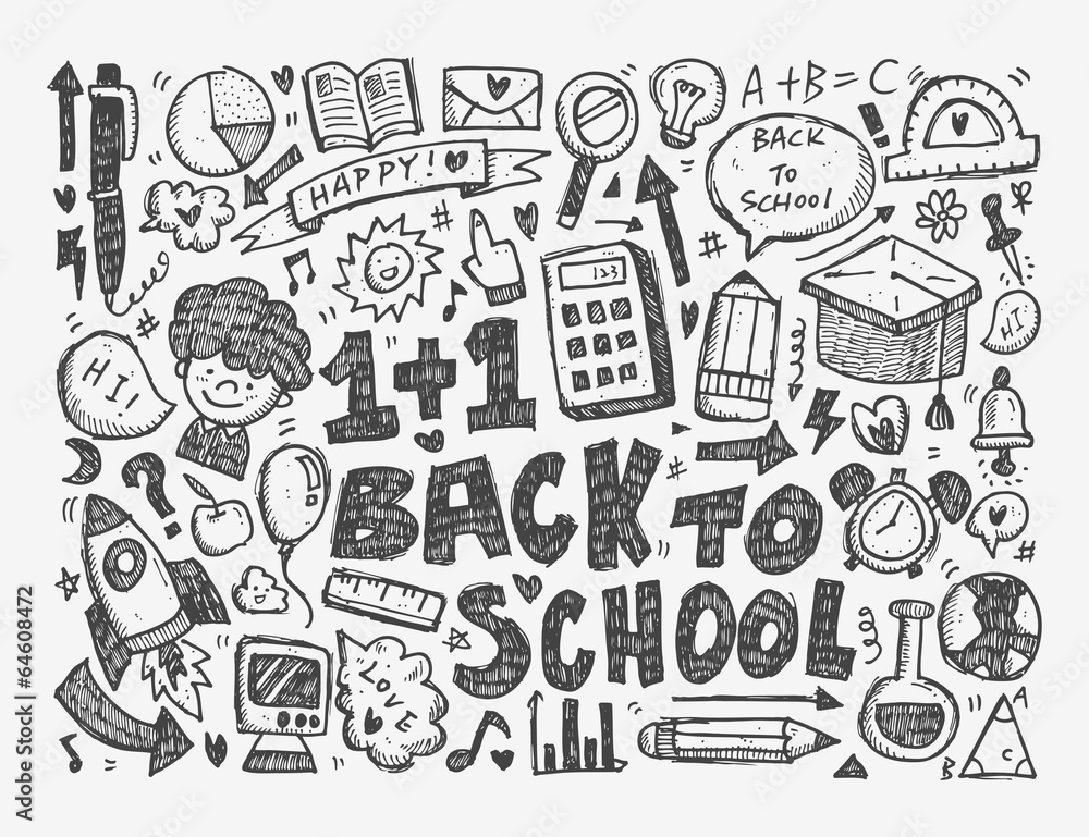 Obraz premium seamless school pattern