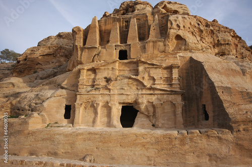 Monestery in Petra  Jordan - as it would on old picture