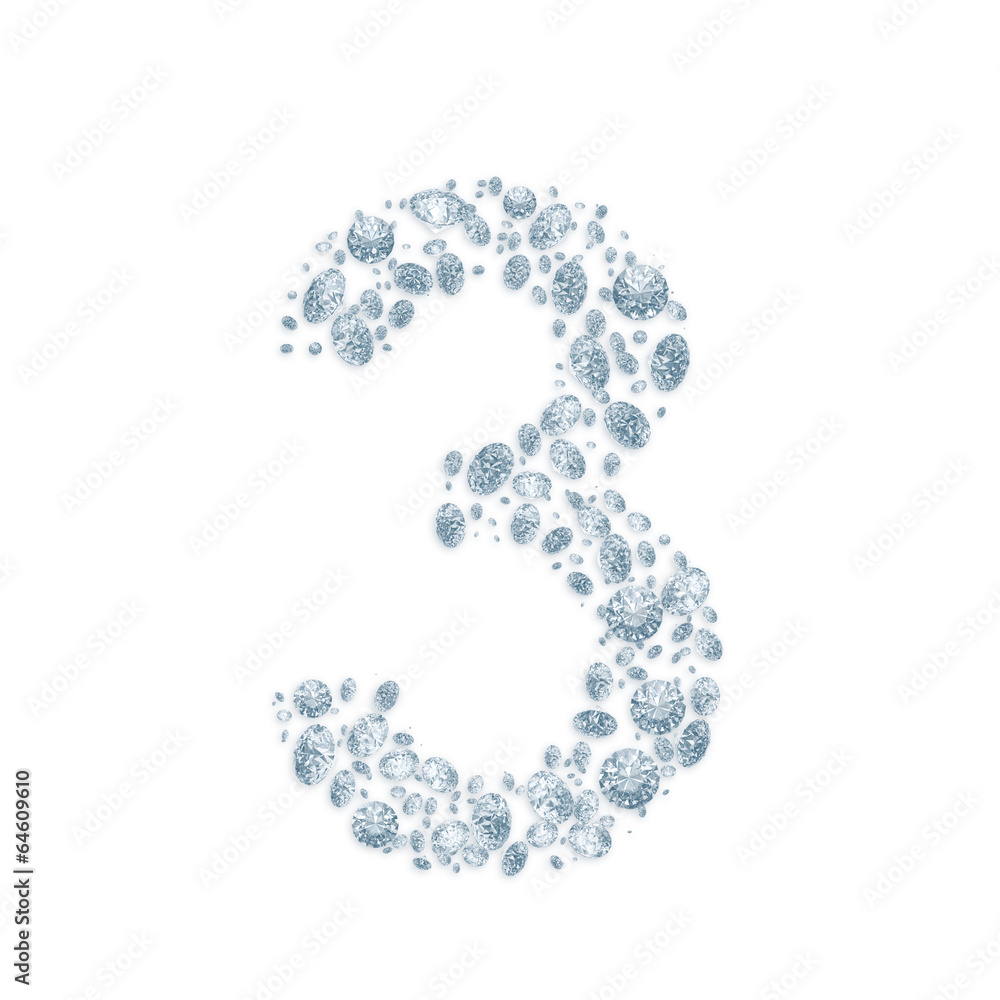 Diamond number isolated on white with clipping path Diamond number isolated on white with clipping path