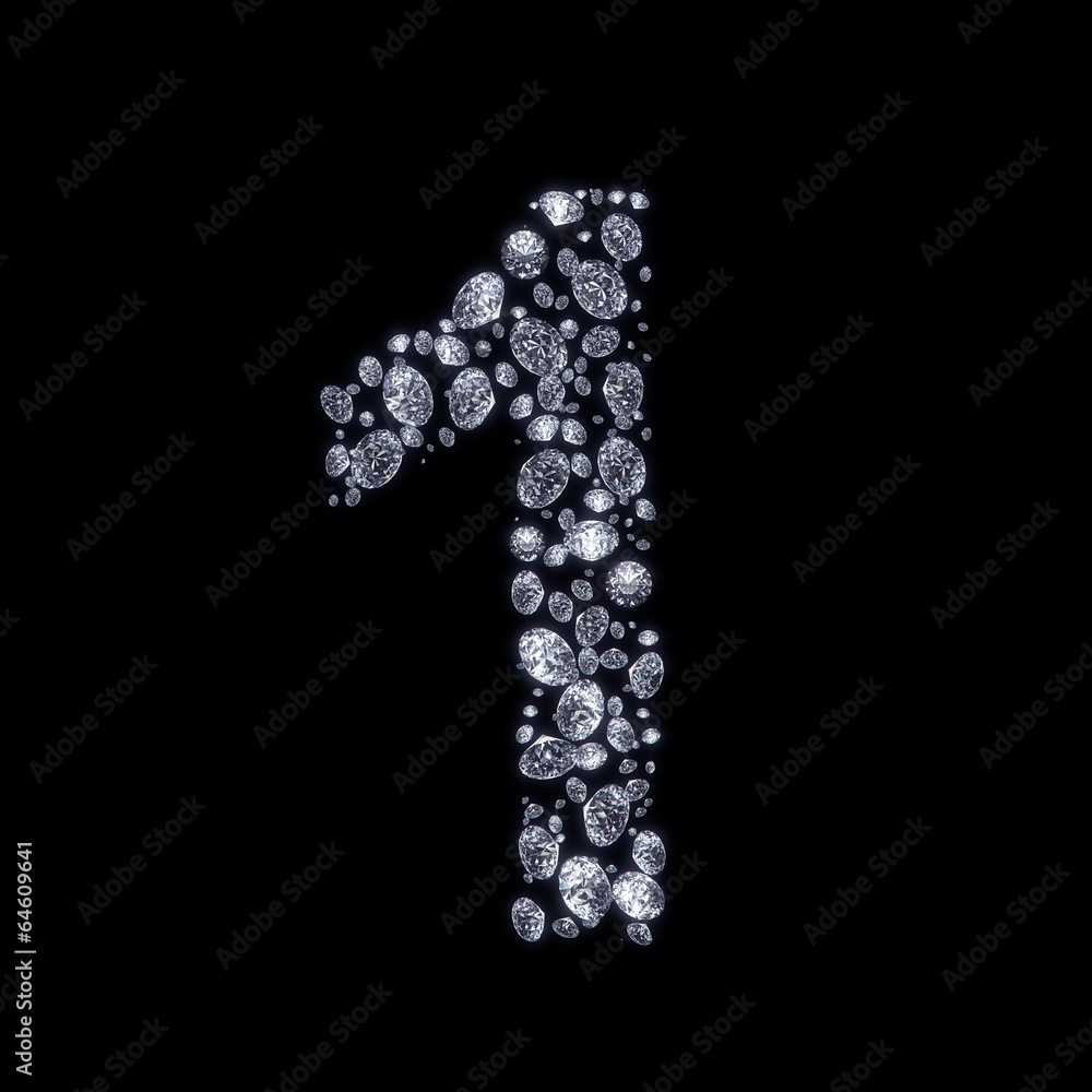 Diamond number isolated on black with clipping path Diamond number isolated on black with clipping path