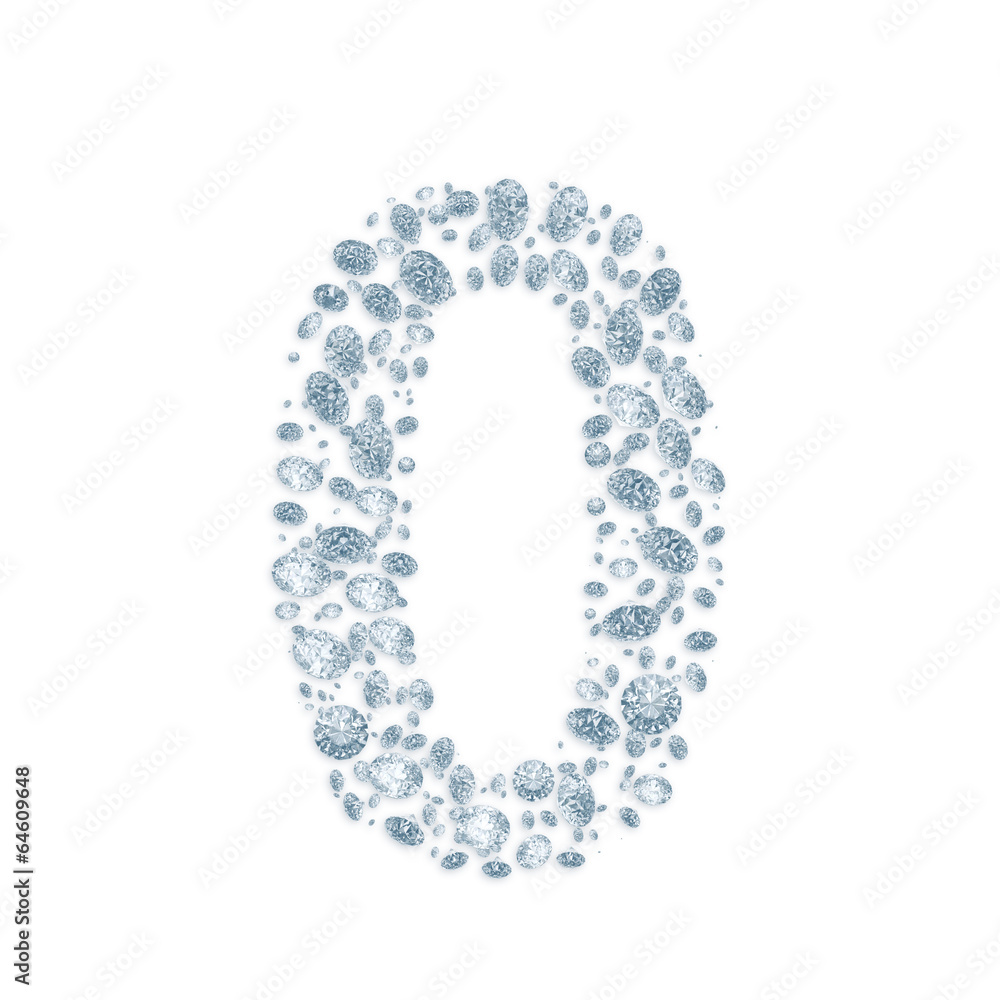 Diamond number isolated on white with clipping path Diamond number isolated on white with clipping path