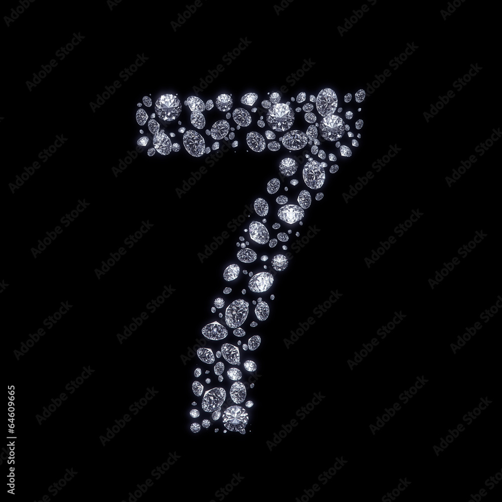 Diamond number isolated on black with clipping path Diamond number isolated on black with clipping path