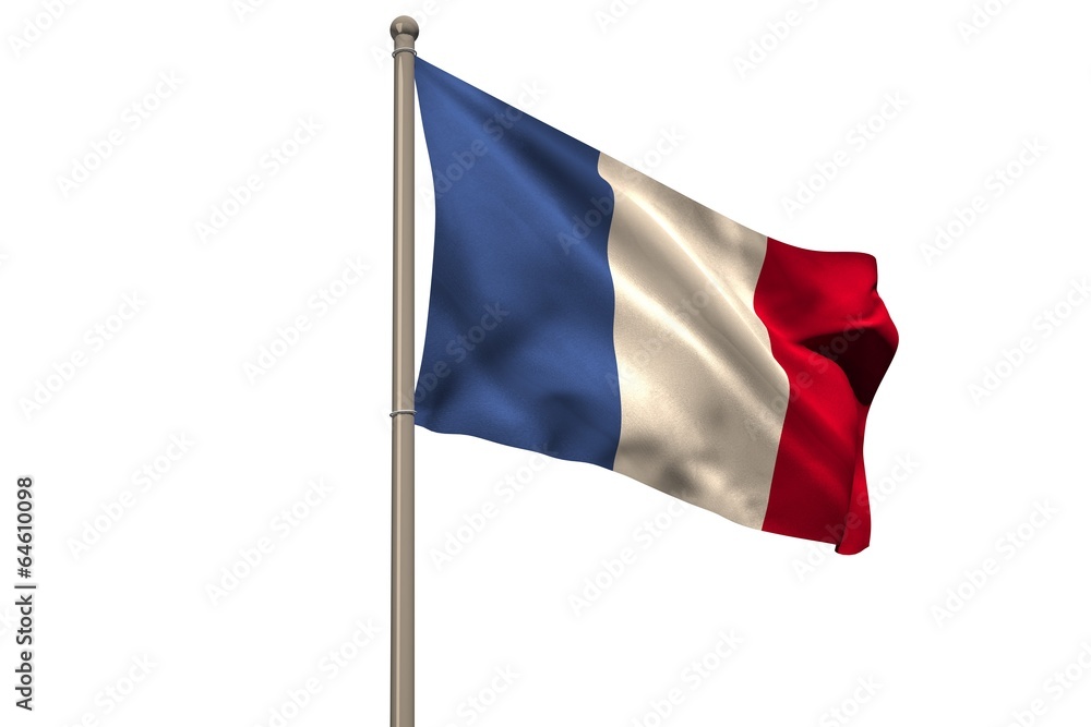 Naklejka premium Digitally generated french national flag