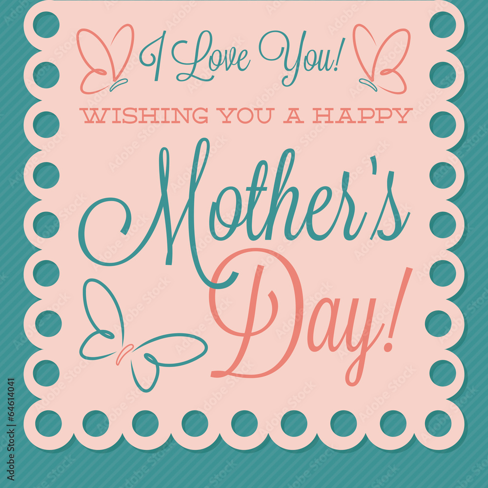 Papel picado Mother's Day card in vector format.