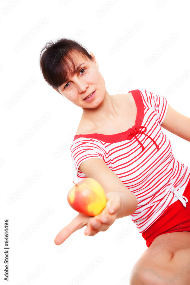 Woman with apple